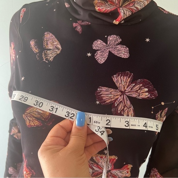 Material Girl Butterfly Printed Mesh Butterfly Bodycon Dress Size Medium - Picture 13 of 16